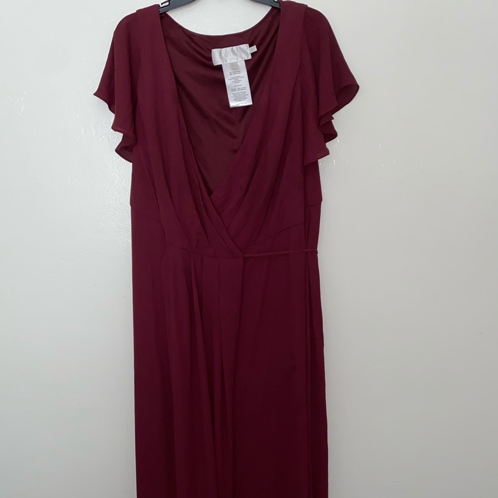 BRAND NEW! David’s Bridal Burgundy Cross-Over gown